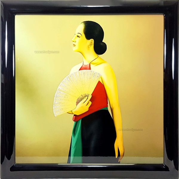 Femme vietnamienne Tableau en bois Laqué Peint artisanat du Vietnam art-saigon