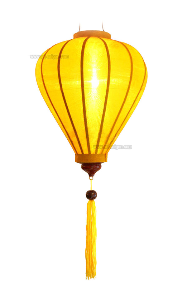 Lampion en soie jaune de Hoi An Vietnam par Art Saigon
