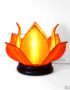 Lampe de chevet Fleur de Lotus en soie orange, fabrication artisanale à Hoi An au Vietnam. Article vendu par la Boutique Art-saigon.com