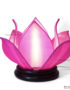 Lampe de chevet Fleur de Lotus en soie rose, fabrication artisanale à Hoi An au Vietnam. Article vendu par la Boutique Art-saigon.com