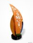 Lampe de Chevet en Pétale de Lotus en Tissu de Lin Orange, Lampe de Table de Hoi An au Vietnam. Peint à la main, Motif Femmes Vietnamiennes et Fleurs de Cerisier. Article vendu par la Boutique Art-saigon.com
