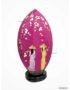 Lampe de Chevet en Pétale de Lotus en Tissu de Lin Rose, Lampe de Table de Hoi An au Vietnam. Peint à la main, Motif Femmes Vietnamiennes et Fleurs de Cerisier. Article vendu par la Boutique Art-saigon.com