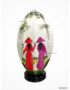 Lampe de Chevet en Pétale de Lotus en Tissu de Lin Blanc, fabrication artisanale à Hoi An au Vietnam. Peint à la main, Motif Femmes Vietnamiennes et Bambou. Article vendu par la Boutique Art-saigon.com