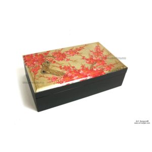 Boite Bijoux en Bois Laqué, Motif Fleurs de Cerisier. Décoration et Artisanat du Vietnam. Article vendu par la Boutique Art-saigon.com
