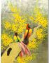 Tableau en Bois Laqué Doré, Motif Couple d'Oiseaux et Fleurs de Cerisier. Décoration et Artisanat du Vietnam. Article vendu par la Boutique Art-saigon.com