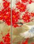 Tableau en Bois Laqué Doré, Motif 9 Grues et Fleurs de Cerisier. Décoration et Artisanat du Vietnam. Article vendu par la Boutique Art-saigon.com