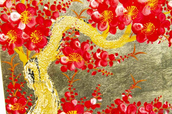 Tableau en Bois Laqué et Coquille d'Œuf, Motif Fleurs de Cerisier. Décoration et Artisanat du Vietnam. Article vendu par la Boutique Art-saigon.com