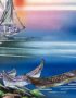 Tableau en Bois Laqué et Nacre, Motif La Baie de Ha Long. Décoration et Artisanat du Vietnam. Article vendu par la Boutique Art-saigon.com