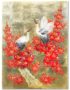 Tableau en Bois Laqué Doré, Motif Couple de Grues et Fleurs de Cerisier. Décoration et Artisanat du Vietnam. Article vendu par la Boutique Art-saigon.com