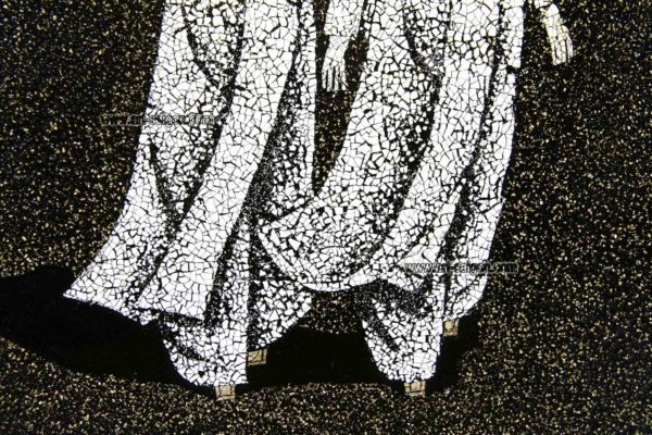 Tableau en Bois Laqué et Coquille d'Œuf, Motif Femmes Vietnamiennes. Décoration et Artisanat du Vietnam. Article vendu par la Boutique Art-saigon.com