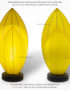 Lampe de Chevet en Pétale de Lotus en Tissu de Soie Jaune, Lampe de Table de Hoi An au Vietnam. Fabrication Artisanale. Article vendu par la Boutique Art-saigon.com