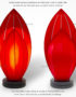 Lampe de Chevet en Pétale de Lotus en Tissu de Soie Rouge, Lampe de Table de Hoi An au Vietnam. Fabrication Artisanale. Article vendu par la Boutique Art-saigon.com