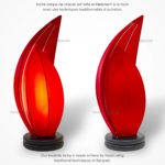 Lampe de Chevet en Pétale de Lotus en Tissu de Soie Rouge, Lampe de Table de Hoi An au Vietnam. Fabrication Artisanale. Article vendu par la Boutique Art-saigon.com