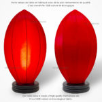 Lampe de Chevet en Pétale de Lotus en Tissu de Soie Rouge, Lampe de Table de Hoi An au Vietnam. Fabrication Artisanale. Article vendu par la Boutique Art-saigon.com