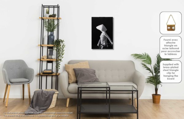 Tableau en Bois Laqué et Coquille d'Œuf, Motif Femme Vietnamienne. Décoration et Artisanat du Vietnam. Article vendu par la Boutique Art-saigon.com