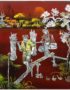 Tableau en Bois Laqué et Nacre, Motif Campagne du Vietnam. Peinture et Panneau Murale du Vietnam. Boutique de Décoration et Artisanat du Vietnam