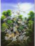 Tableau en Bois Laqué et Nacre, Motif Couple d'oiseaux et Fleur de Cerisier. Peinture et Panneau Murale du Vietnam. Boutique de Décoration et Artisanat du Vietnam