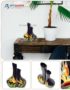 Vase Couple en Bois Laqué Peint, Pot de Fleur Fabriqué à la main | Décoration et Artisanat Asiatique - Article vendu par la Boutique Art-Saigon.com