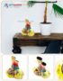 Vase Couple en Bois Laqué Peint, Fabriqué à la main. Pot de Fleur, Motif Art Moderne | Décoration et Artisanat Asiatique - Article vendu par la Boutique Art-Saigon.com
