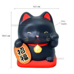 Maneki Neko, Fabriqué au Japon. Chat Porte Bonheur Japonais, Couleur Noir | Décoration et Artisanat Asiatique - Article vendu par la Boutique Art-Saigon.com