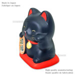 Maneki Neko, Fabriqué au Japon. Chat Porte Bonheur Japonais, Couleur Noir | Décoration et Artisanat Asiatique - Article vendu par la Boutique Art-Saigon.com