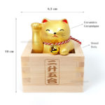 Maneki Neko, Fabriqué au Japon. Chat Porte Bonheur Japonais, Couleur Doré | Décoration et Artisanat Asiatique - Article vendu par la Boutique Art-Saigon.com