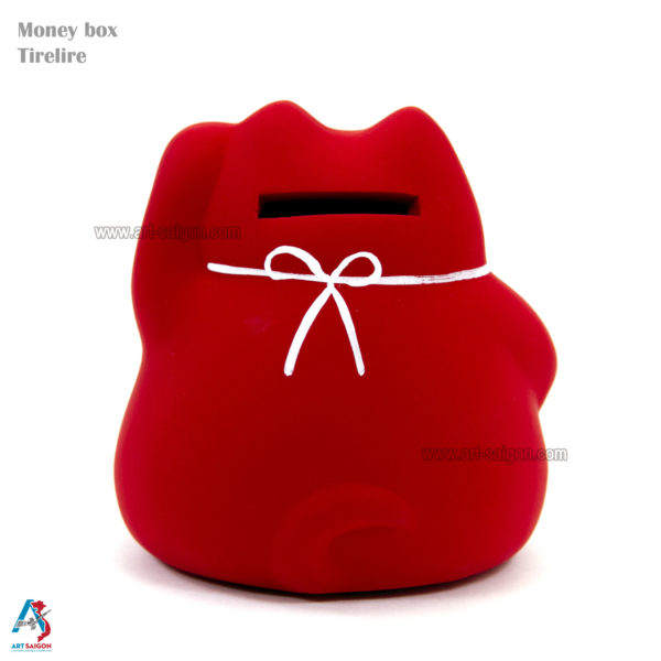 Maneki Neko, Fabriqué au Japon. Chat Porte Bonheur Japonais, Couleur Rouge | Décoration et Artisanat Asiatique - Article vendu par la Boutique Art-Saigon.com
