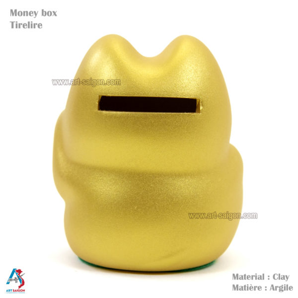 Maneki Neko, Fabriqué au Japon. Chat Porte Bonheur Japonais, Couleur Doré | Décoration et Artisanat Asiatique - Article vendu par la Boutique Art-Saigon.com