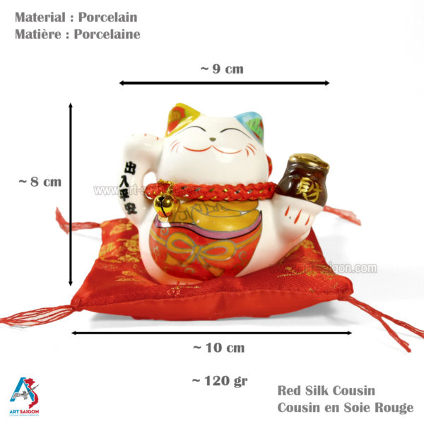 Maneki Neko, Chat Porte Bonheur Japonais, Statuette Tirelire en Porcelaine | Décoration et Artisanat Asiatique - Article vendu par la Boutique Art-Saigon.com