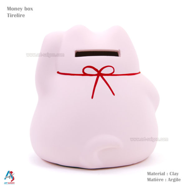 Maneki Neko, Fabriqué au Japon. Chat Porte Bonheur Japonais, Couleur Rose | Décoration et Artisanat Asiatique - Article vendu par la Boutique Art-Saigon.com