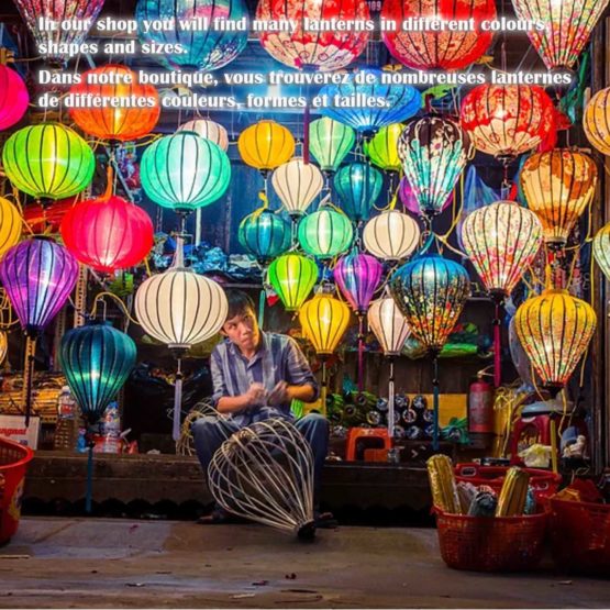 Atelier fabrication de Lampion Asiatique de la ville de Hoi An au Vietnam, Lanterne Traditionnel en Tissu, Bambou et Bois | Décoration et Artisanat Asiatique - Article vendu par la Boutique Art-saigon.com