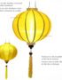 Lampion Asiatique en Soie Jaune de la ville de Hoi An au Vietnam, Lanterne Traditionnel en Tissu, Bambou et Bois |Décoration et Artisanat Asiatique - Article vendu par la Boutique Art-saigon.com