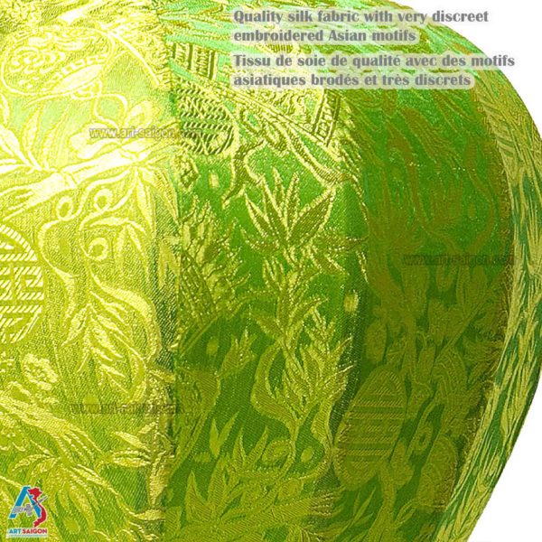 Lampion Asiatique en Soie Vert de la ville de Hoi An au Vietnam, Lanterne Traditionnel en Tissu, Bambou et Bois |Décoration et Artisanat Asiatique - Article vendu par la Boutique Art-saigon.com