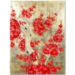 Tableau en Bois Laqué Doré, Fabriqué à la main, Motif Fleur de Cerisier. Peinture et Panneau Murale du Vietnam. Décoration et Artisanat Asiatique | Article vendu par la Boutique Art-Saigon.com