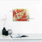 Tableau en Bois Laqué Doré, Fabriqué à la main, Motif Fleur de Cerisier. Peinture et Panneau Murale du Vietnam. Décoration et Artisanat Asiatique | Article vendu par la Boutique Art-Saigon.com