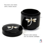 Boîte en Bois Laqué Noir, Fabriqué à la main, Motif Libellule | Décoration et Artisanat Asiatique - Article vendu par la Boutique Art-Saigon.com