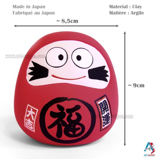 Daruma Rouge, Statuette Tirelire Porte Bonheur Japonais, Fabriqué au Japon | Décoration et Artisanat Asiatique - Article vendu par la Boutique Art-Saigon.com