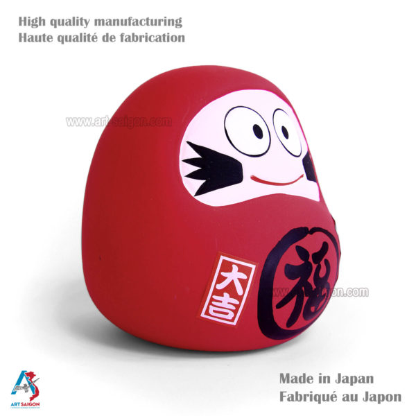 Daruma Rouge, Statuette Tirelire Porte Bonheur Japonais, Fabriqué au Japon | Décoration et Artisanat Asiatique - Article vendu par la Boutique Art-Saigon.com