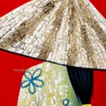 Tableau en Bois Laqué Rouge, Fabriqué à la main, Femme Vietnamienne. Peinture et Panneau Murale du Vietnam. Décoration et Artisanat Asiatique | Article vendu par la Boutique Art-Saigon.com