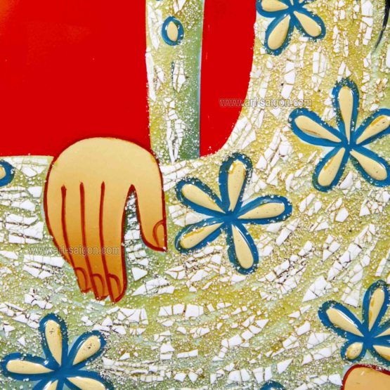 Tableau en Bois Laqué Rouge, Fabriqué à la main, Femme Vietnamienne. Peinture et Panneau Murale du Vietnam. Décoration et Artisanat Asiatique | Article vendu par la Boutique Art-Saigon.com