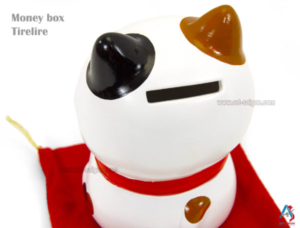 Maneki Neko Blanc, Tirelire, Fabriqué au Japon. Chat Porte Bonheur Japonais, Lucky Cat | Décoration et Artisanat Asiatique - Article vendu par la Boutique Art-Saigon.com