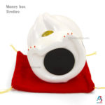 Maneki Neko Blanc, Tirelire, Fabriqué au Japon. Chat Porte Bonheur Japonais | Décoration et Artisanat Asiatique - Article vendu par la Boutique Art-Saigon.com