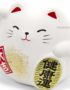 Maneki Neko Blanc, Fabriqué au Japon. Chat Porte Bonheur Japonais | Décoration et Artisanat Asiatique - Article vendu par la Boutique Art-Saigon.com