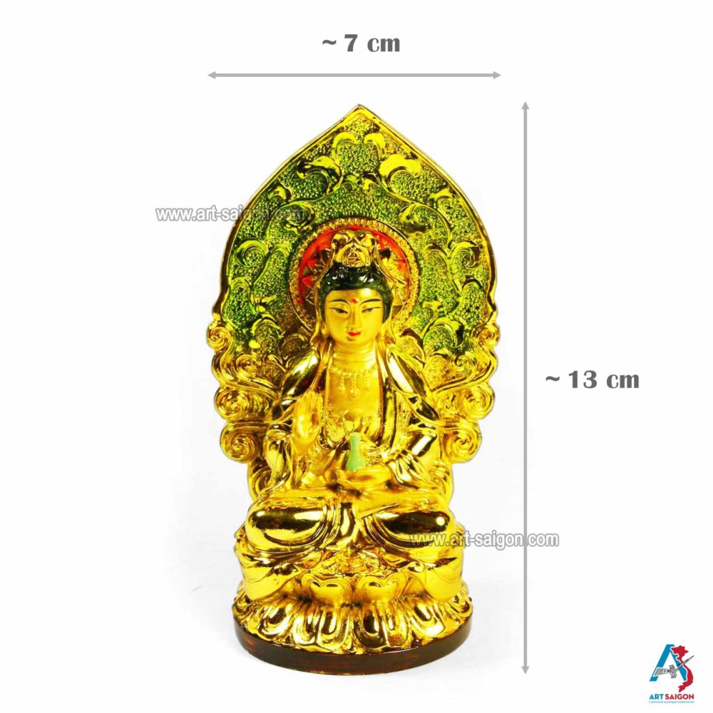 Bouddha rieur artisanal en résine 13cm