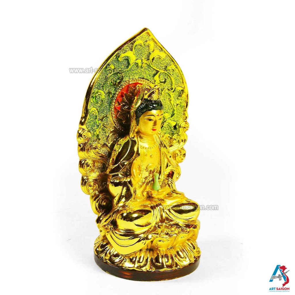 Statue Déesse Guan Yin Assise Sur Lotus Design Toscano - Décoration Zen Maison Et Jardin