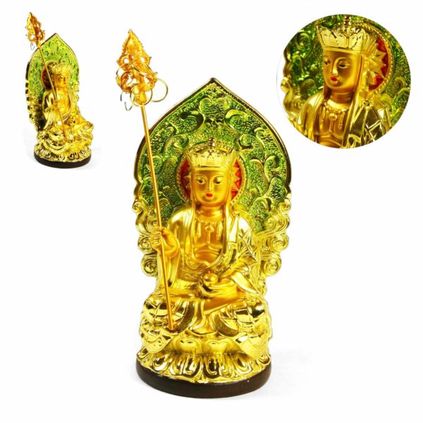 Statuette du Bouddha Bodhisattva Kshitigarbha en Méditation | Décoration et Artisanat Asiatique - Article vendu par la Boutique Art-Saigon.com