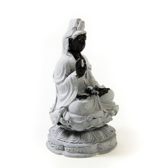 Statuette du Bouddha Guan Yin Gris et Noir, Déesse de la Compassion | Décoration et Artisanat Asiatique - Article vendu par la Boutique Art-Saigon.com