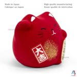 Maneki Neko Rouge, Fabriqué au Japon. Chat Porte Bonheur Japonais | Décoration et Artisanat Asiatique - Article vendu par la Boutique Art-Saigon.com
