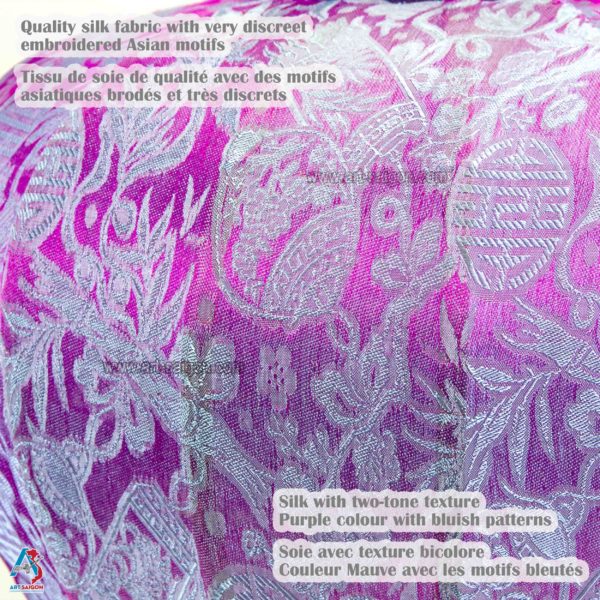 Lampion Asiatique en Soie Mauve de la ville de Hoi An au Vietnam, Lanterne Traditionnel en Tissu, Bambou et Bois | Décoration et Artisanat Asiatique - Article vendu par la Boutique Art-saigon.com