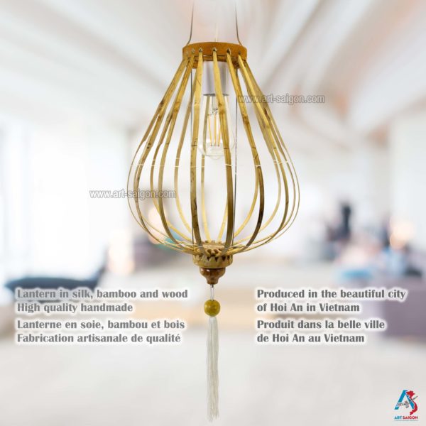 Lampion Asiatique en Bambou et Bois de la ville de Hoi An au Vietnam, Lanterne Traditionnel | Décoration et Artisanat Asiatique - Article vendu par la Boutique Art-saigon.com